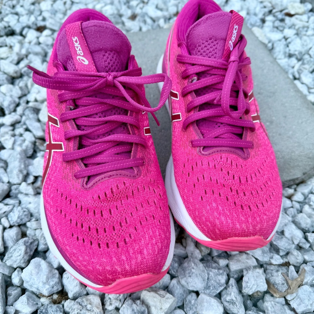 ASICS Gel-Nimbus 24 Womens Size 9 Running Shoes Fuchsia Red Athletic Trainers - Picture 15 of 15